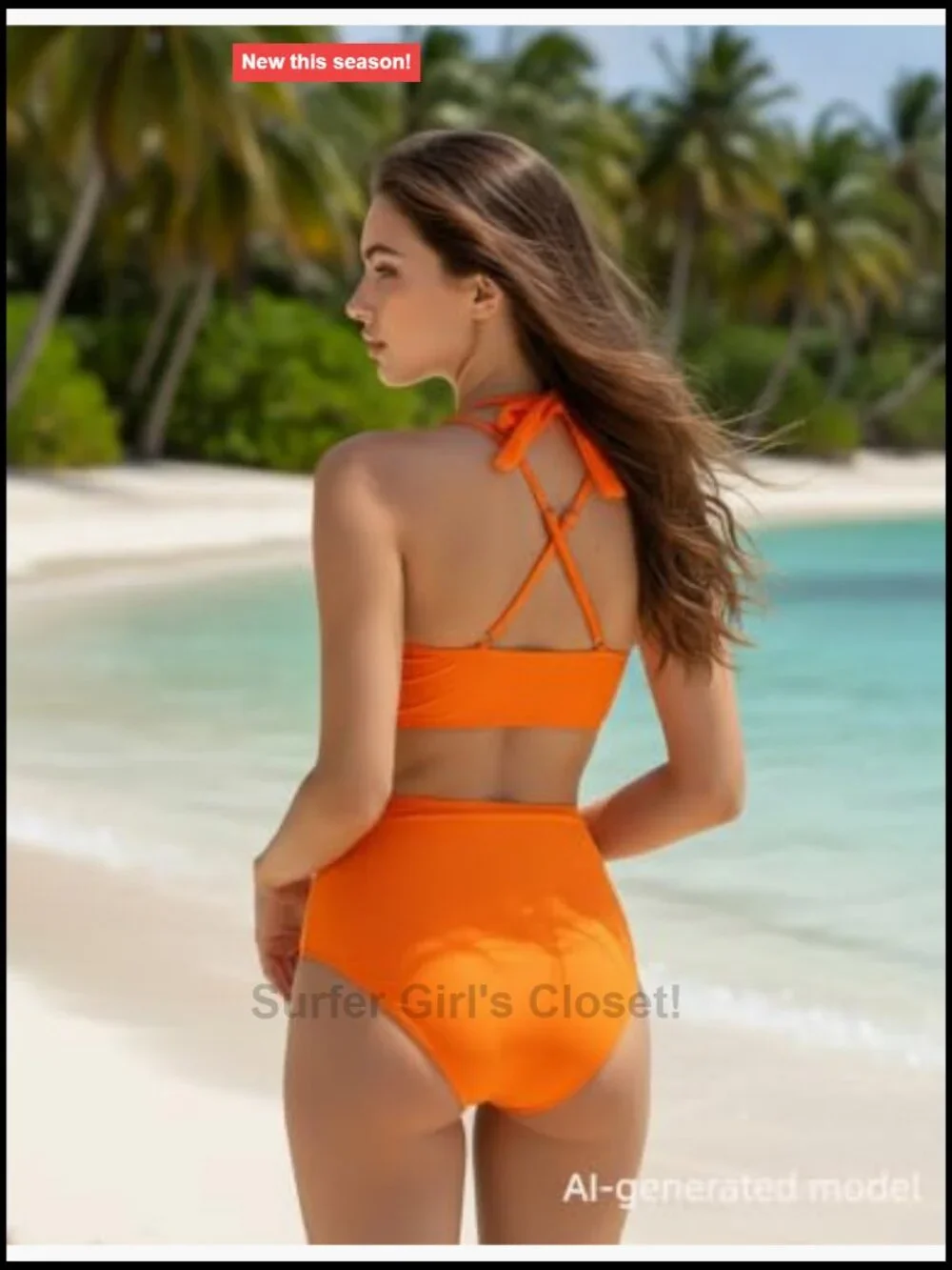 Women's One Piece Swimsuit Cover Up Set High Waisted Bikini